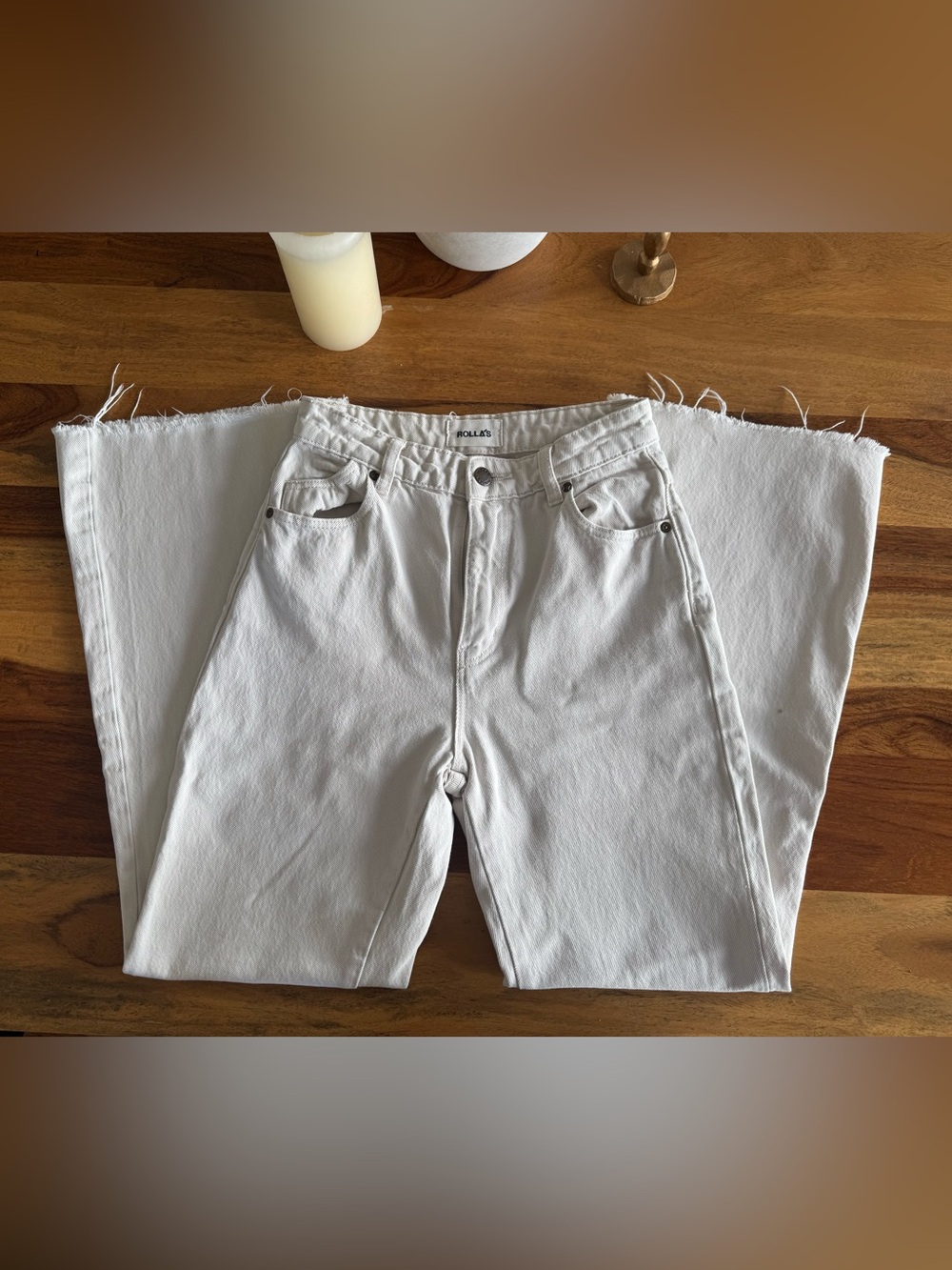 ROLLA'S Jeans 24 Women Eastcoast Crop Flare High Rise White
